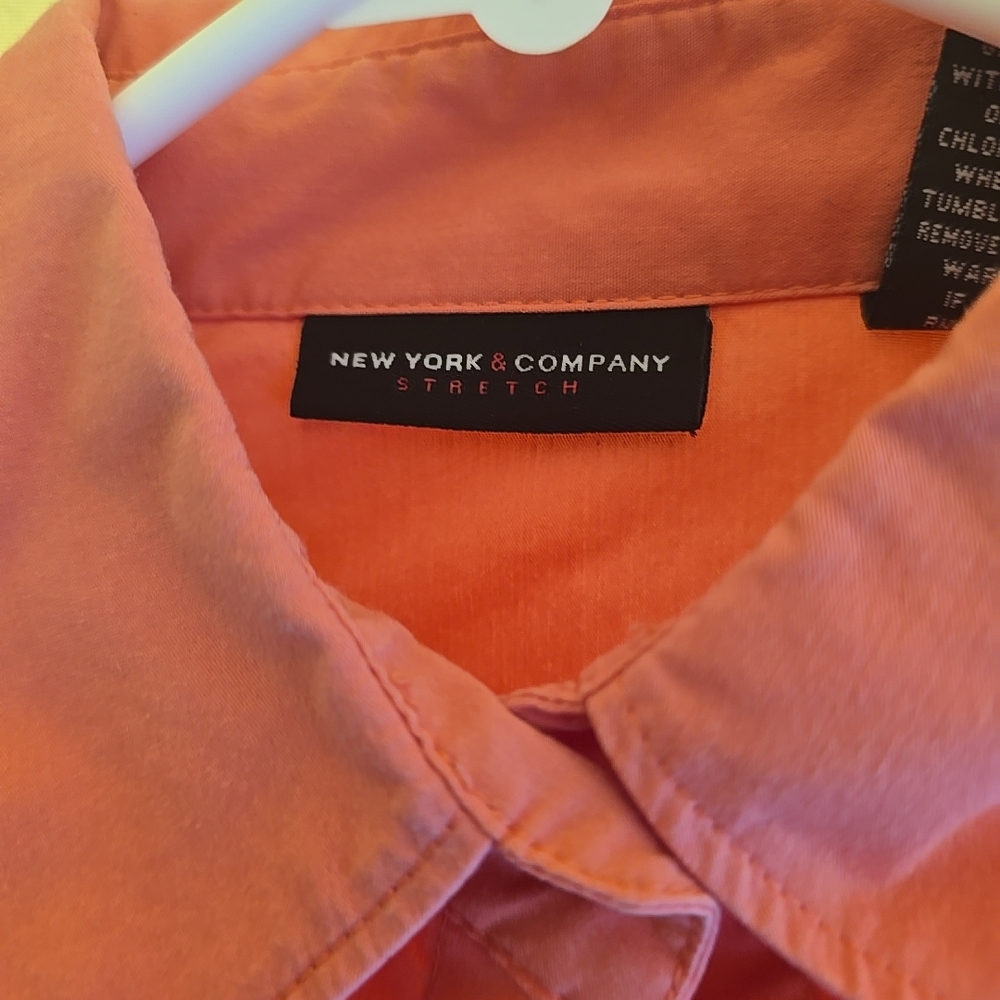 New York & Company Vibrant Coral Blouse
